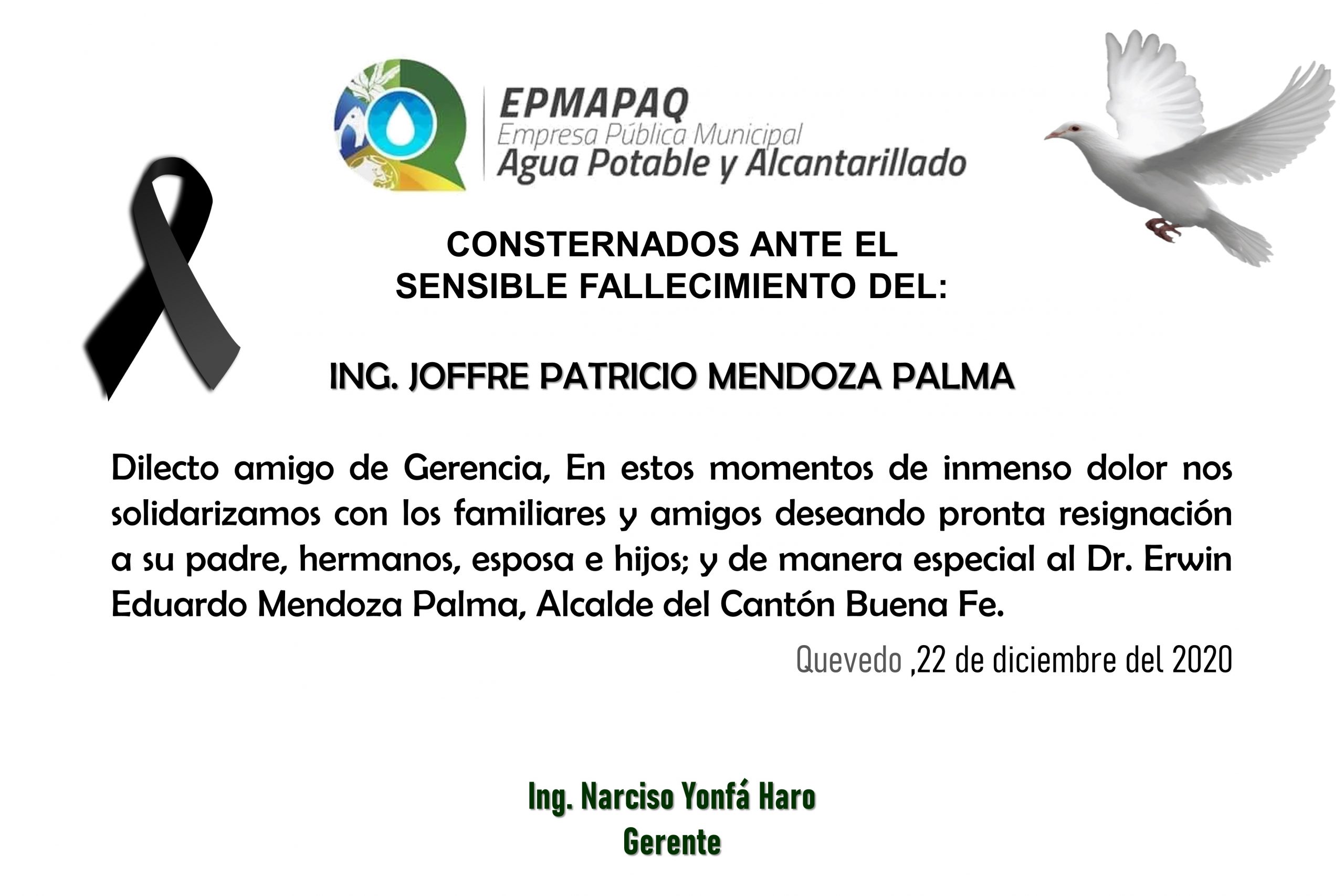 NOTA DE CONDOLENCIA