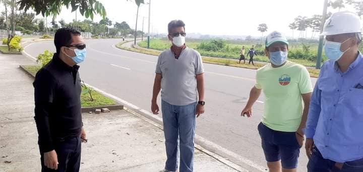 INSPECCIONANDO AVANCES DE EMPRENDIMIENTOS ASENTADOS EN LA RUTA DEL RÍO JUNTO AL ALCALDE JOHN SALCEDO CANTOS Y FUNCIONARIOS MUNICIPALES.