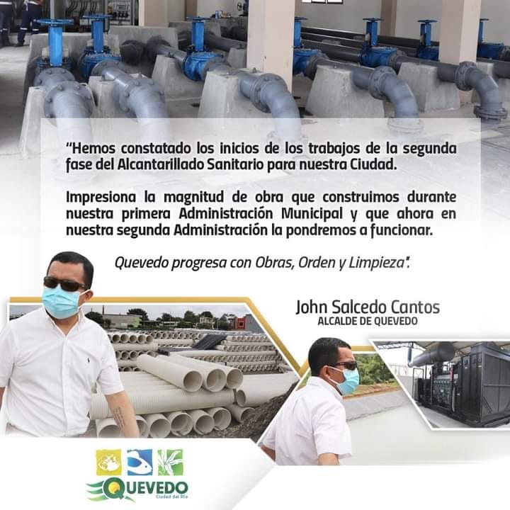 AVANZA LA SEGUNDA FASE DE ALCANTARILLADO INTEGRAL SANITARIO DEL CANTÓN QUEVEDO.