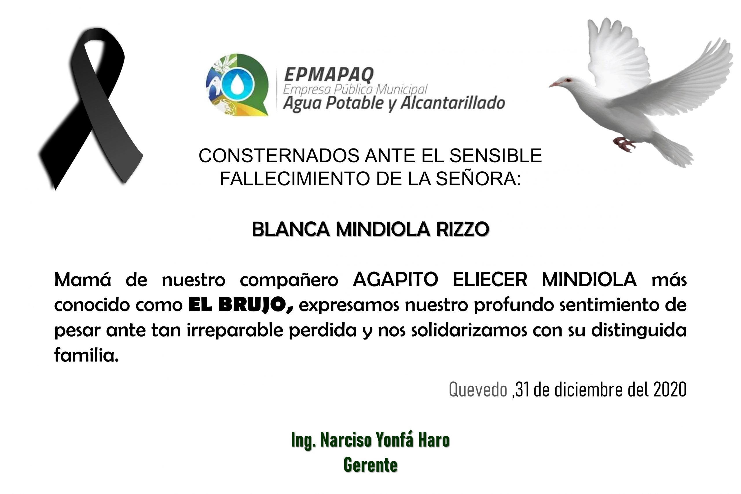 NOTA DE CONDOLENCIA
