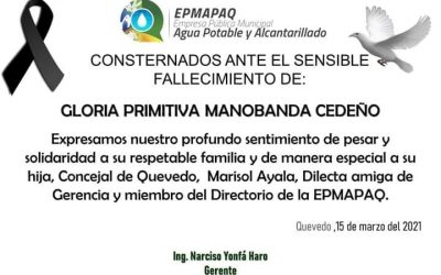 NOTA DE CONDOLENCIA.