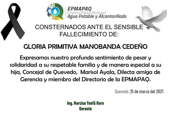NOTA DE CONDOLENCIA.
