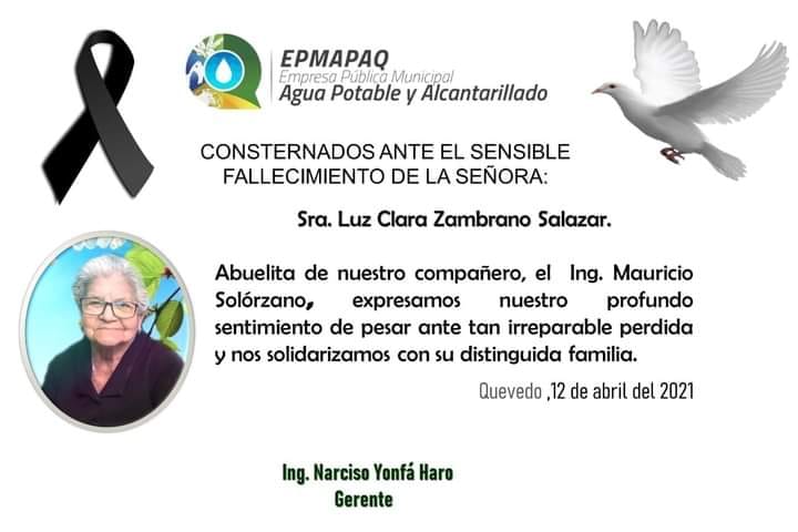 NOTA DE CONDOLENCIA