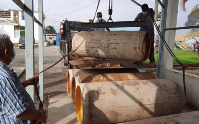 LLEGA CLORO GAS INSUMO NECESARIO PARA GARANTIZAR LA CALIDAD DEL AGUA.