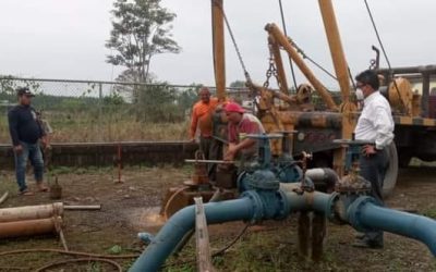 SUPERVISANDO PERSONALMENTE TRABAJOS DE MANTENIMIENTO INTEGRAL EN LA ESTACIÓN DE BOMBEO  NÚMERO 2 DE LA ESPERANZA.