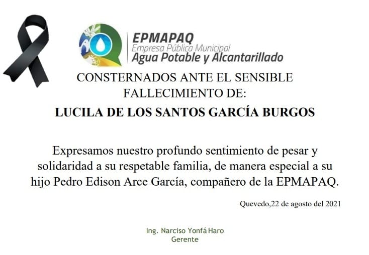 NOTA DE CONDOLENCIAS