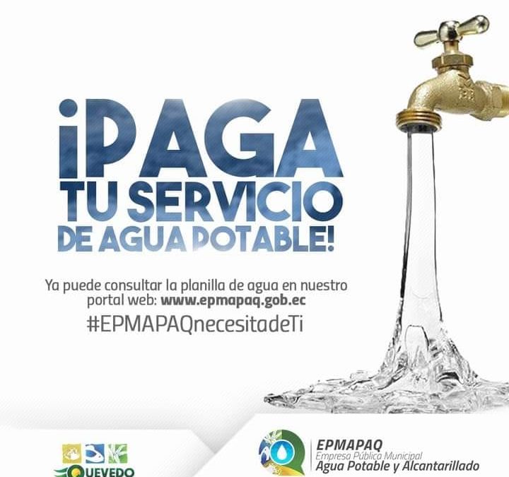 PAGA LA TARIFA BÁSICA MENSUAL DE AGUA EN PRODUBANCO, SERVIPAGOS Y DEMÁS PUNTOS AUTORIZADOS DE COBRO.