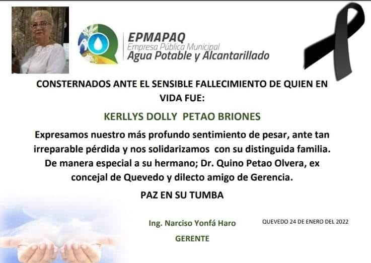 NOTA DE CONDOLENCIA.