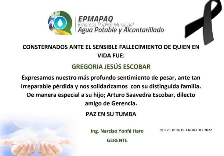 NOTA DE CONDOLENCIA