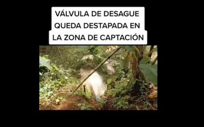 VÁLVULA DE DESAGUE DE LA ZONA DE CAPTACIÓN QUEDA DESTAPADA Y CON ELLO SE NORMALIZA EL SERVICIO DE AGUA EN LA ZONA ALTA DE QUEVEDO.