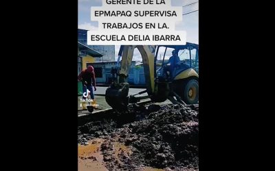 GERENTE DE LA EPMAPAQ SUPERVISA TRABAJOS EN LA ESCUELA DELIA IBARRA DE LA PARROQUIA SAN CAMILO.