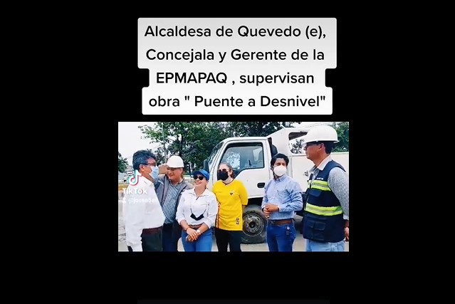 ALCALDESA DE QUEVEDO ( E ) SUPERVISA OBRA PUENTE A DESNIVEL JUNTO A CONCEJAL Y GERENTE DE LA EPMAPAQ.
